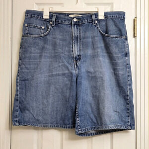 Levis 569 Loose Fit Shorts Mens 38 Blue Jean Denim Medium Wash 9" Inseam Y2K